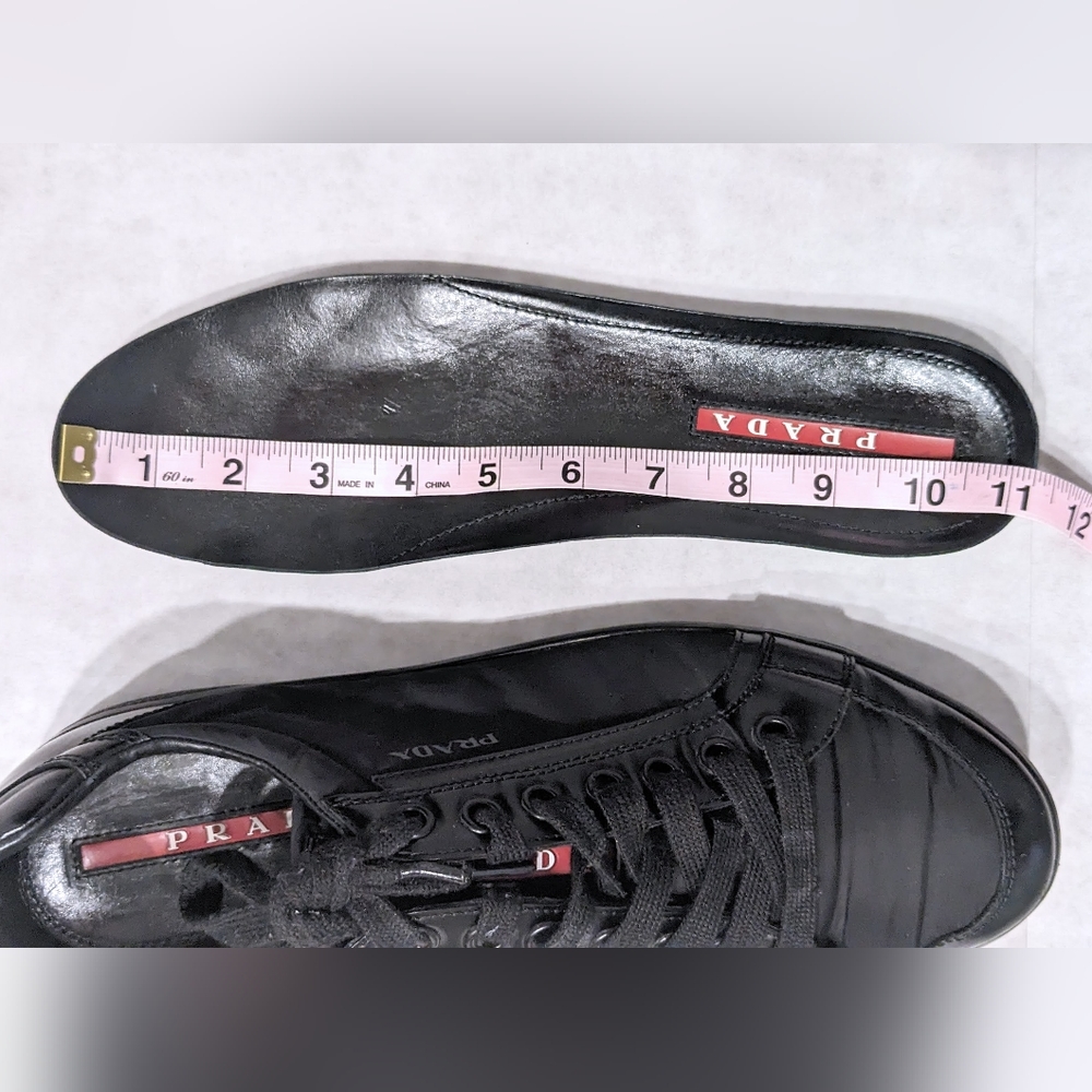 PRADA Men's black nylon leather sneakers - Picture 6 of 13